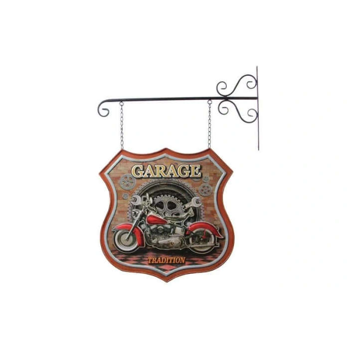 Dekoratif Çift Yönlü Motor Temalı Ferforje Askı Hediyelik