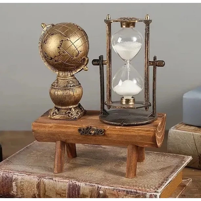 MDB Dekoratif Dünya Biblolu Kum Saati
