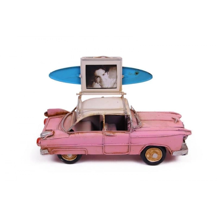 Dekoratif Metal Araba Çerçeveli Biblo Dekoratif Hediyelik