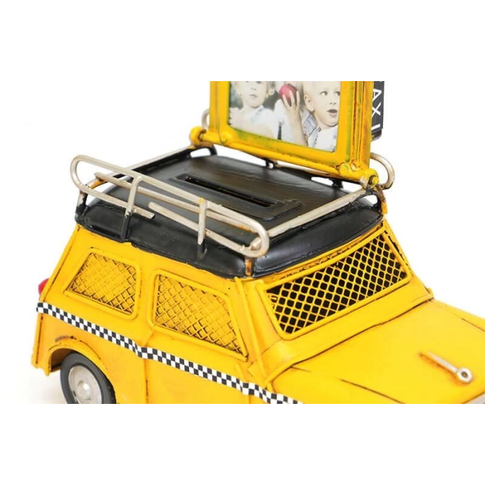 Dekoratif Metal Araba Çerçeveli ve Kumbaralı