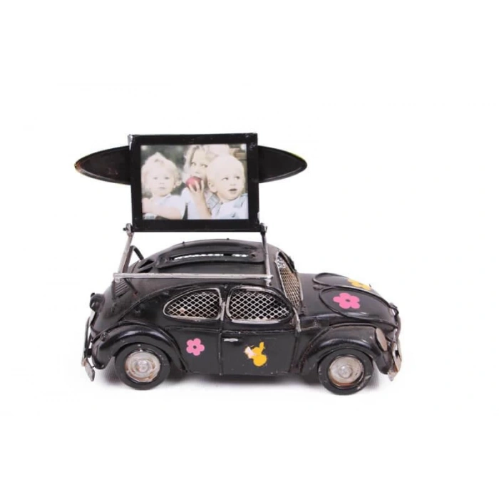 Dekoratif Metal Araba Çerçeveli ve Kumbaralı Vosvos Hediyelik