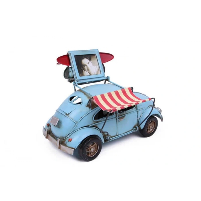 Dekoratif Metal Araba Çerçeveli ve Tenteli Vintage Hediyelik