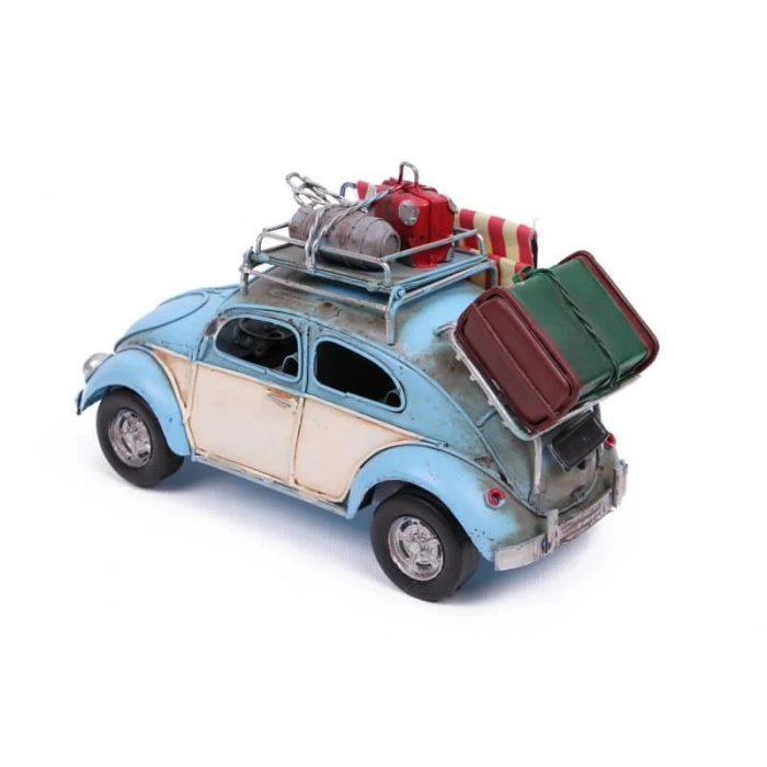 Dekoratif Metal Araba Çerçeveli ve Tenteli Vintage Hediyelik