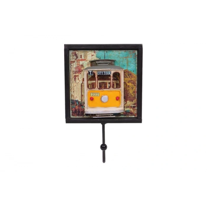 Dekoratif Metal Askı Tramvay Dekorlu Retro Askılık Hediyelik