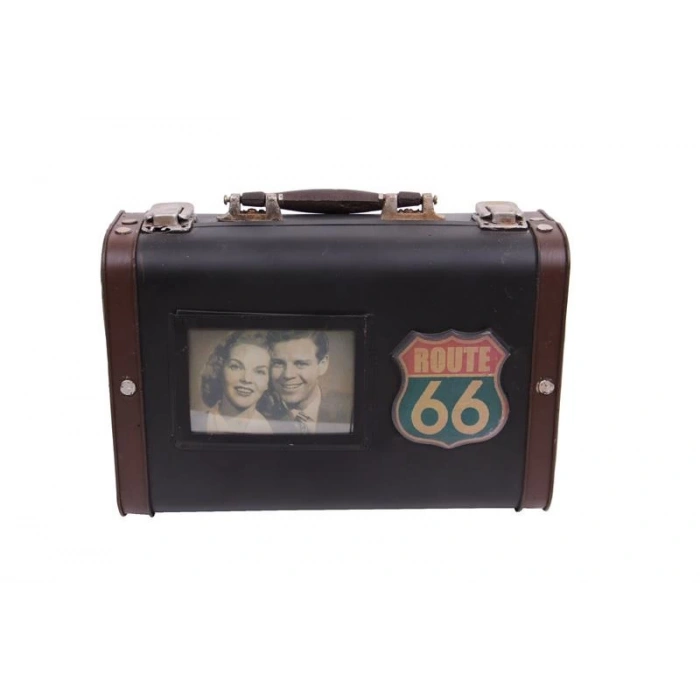 Dekoratif Metal Bavul Çerçeveli Vintage Hediyelik