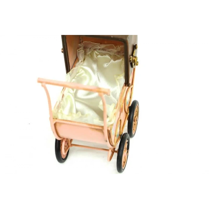 Dekoratif Metal Bebek Arabası Biblo Vintage Hediyelik