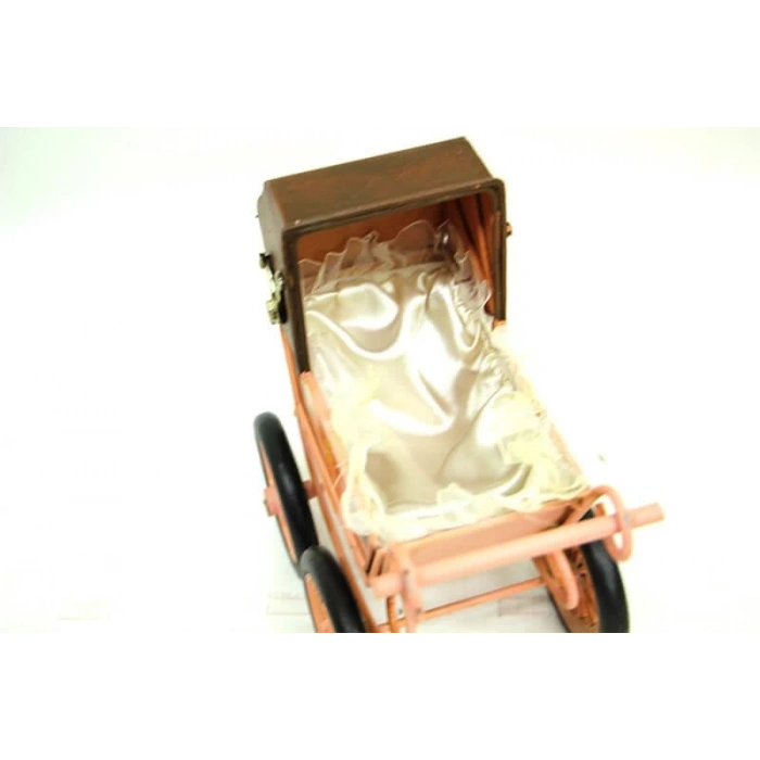 Dekoratif Metal Bebek Arabası Biblo Vintage Hediyelik