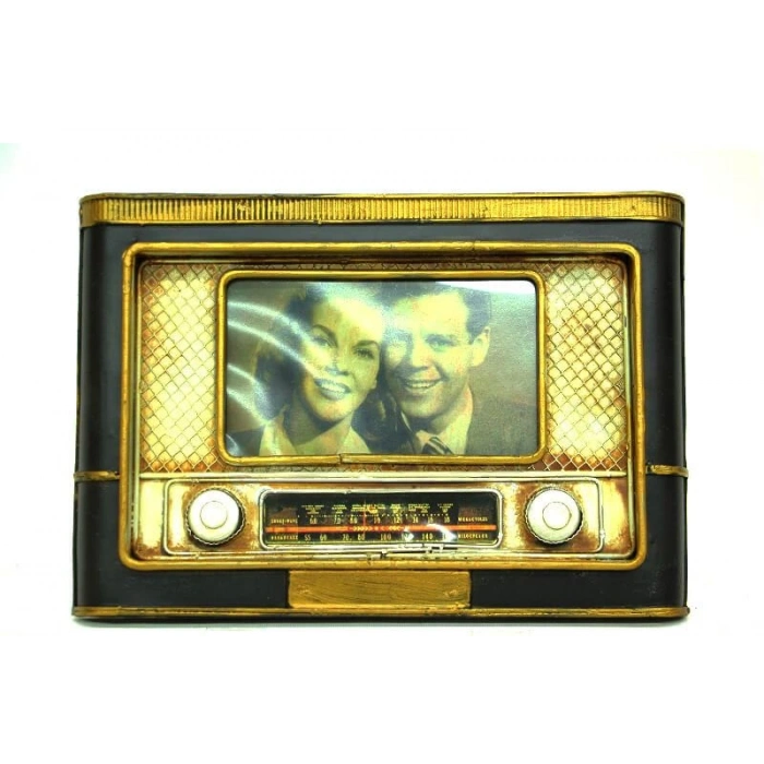 Dekoratif Metal Çerçeve Radyo Vintage Dekoratif Ev Ofis Hediyelik