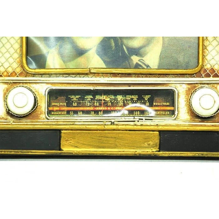 Dekoratif Metal Çerçeve Radyo Vintage Dekoratif Ev Ofis Hediyelik