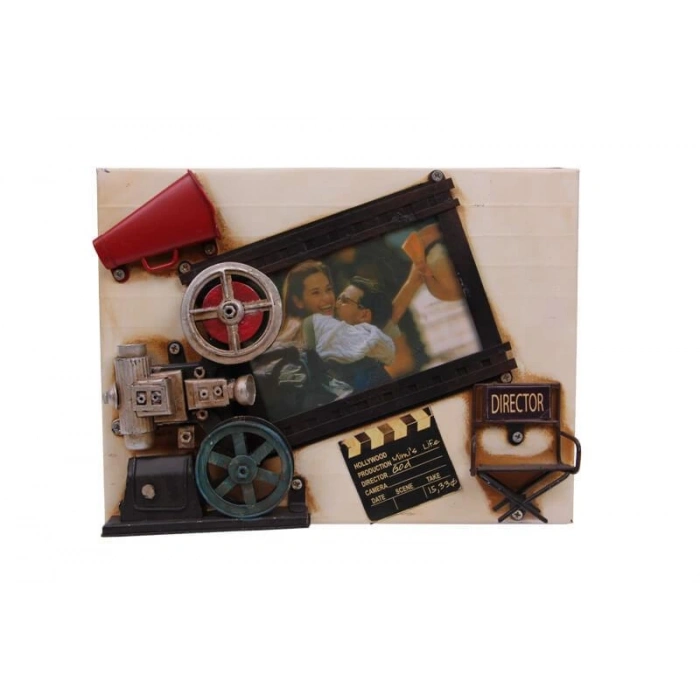 Dekoratif Metal Çerçeve Sinema Temalı Vintage Hediyelik