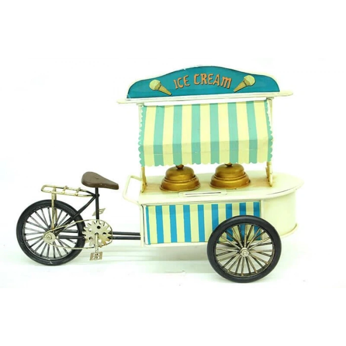 Dekoratif Metal Dondurma Arabası Biblo Ev Ofis Hediyelik