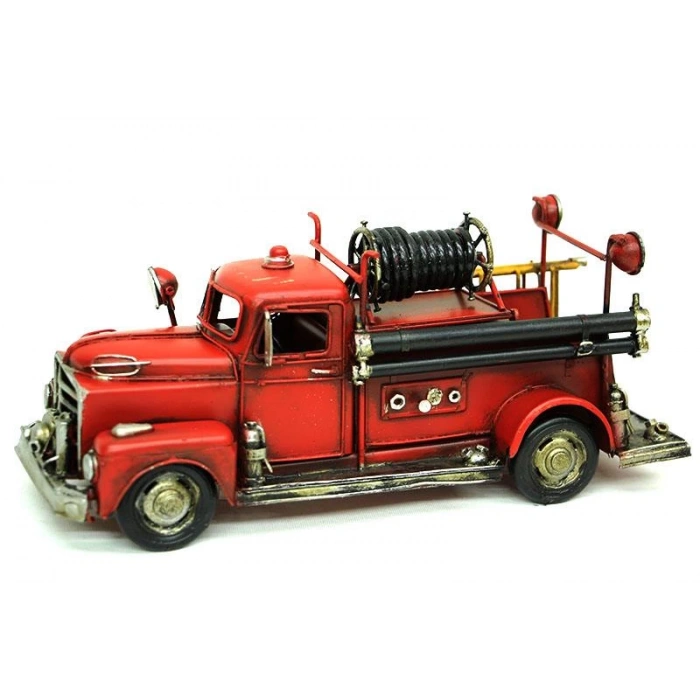 Dekoratif Metal İtfaiye Aracı Kumbara Ve Çerçeveli Hediyelik