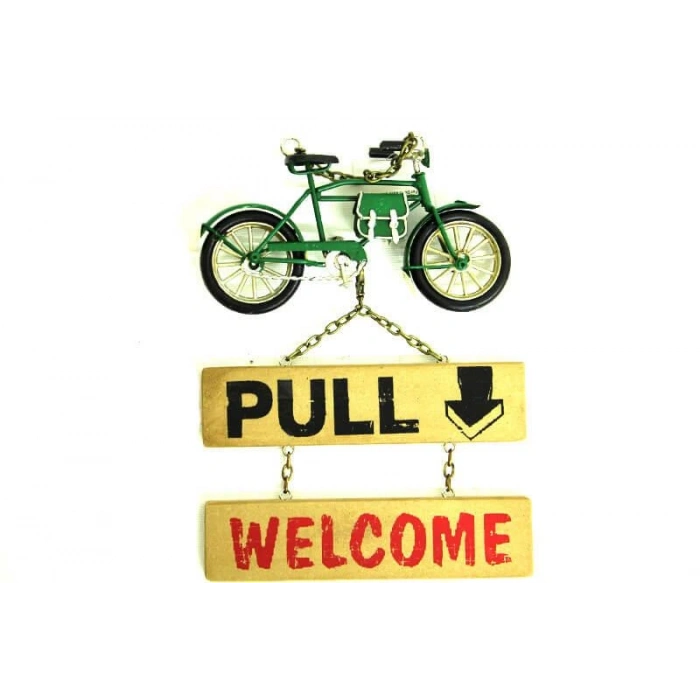Dekoratif Metal Kapı Yazısı Bisiklet Vintage Dekoratif Hediyelik