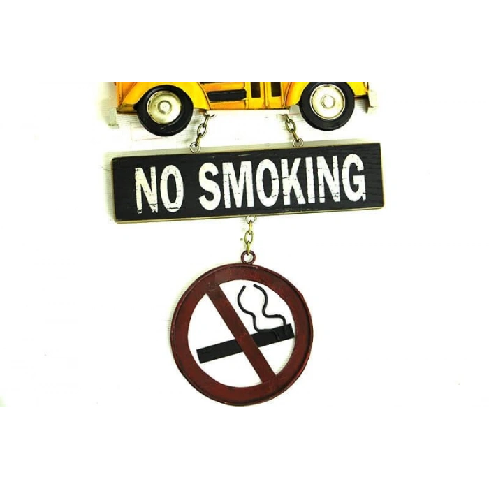 Dekoratif Metal Kapı Yazısı Okul Otobüsü Vintage Hediyelik