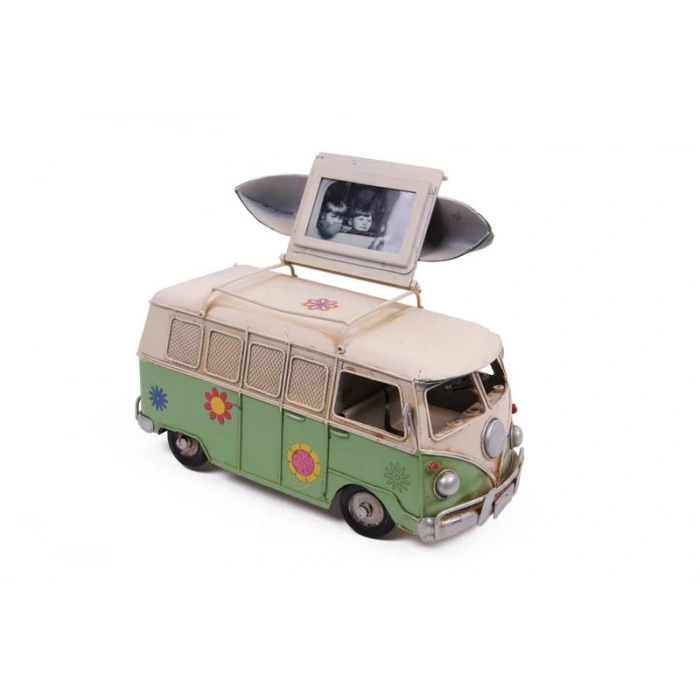 Dekoratif Metal Minibüs Çerçeveli ve Kumbaralı Hediyelik