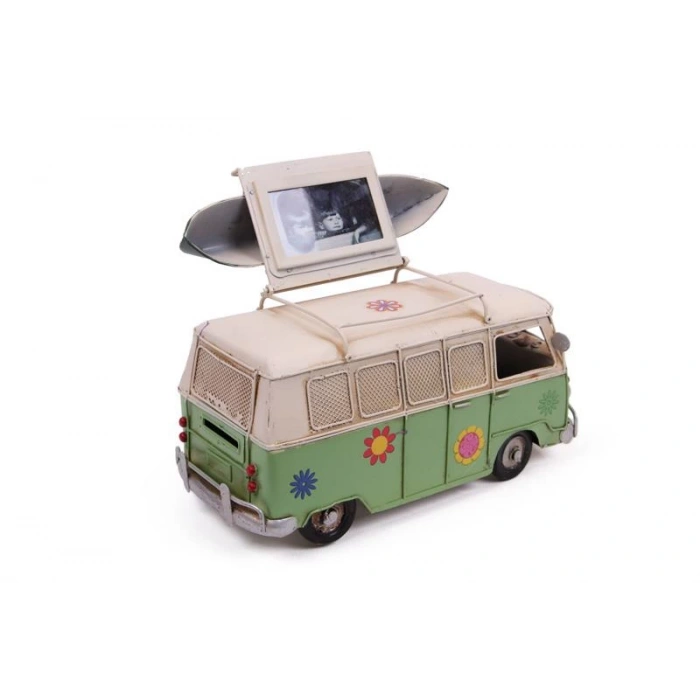 Dekoratif Metal Minibüs Çerçeveli ve Kumbaralı Hediyelik