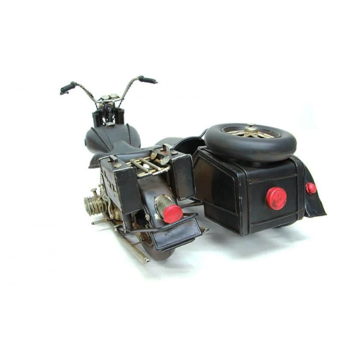 Dekoratif Metal Motosiklet Sepetli Biblo Dekoratif Hediyelik