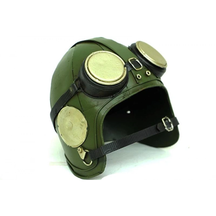 Dekoratif Metal Pilot Kaskı Biblo Vintage Ev Ofis Hediyelik