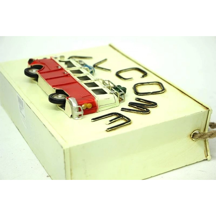 Dekoratif Metal Saksı Vintag Minibüs Temalı Hediyelik