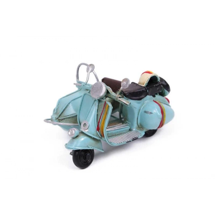 Dekoratif Metal Scooter Sepetli Vintage Biblo Ev Ofis Hediyelik