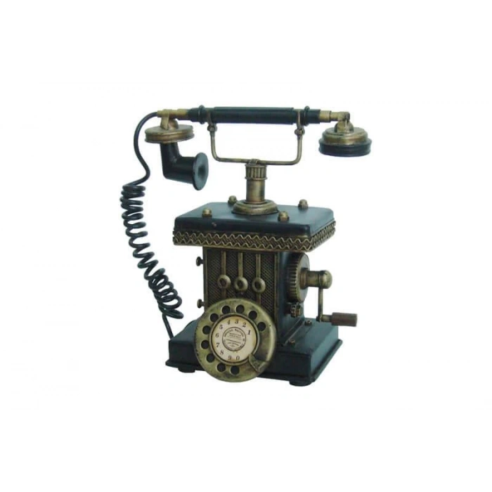 Dekoratif Metal Telefon Kumbaralı Kumbara Biblo Hediyelik