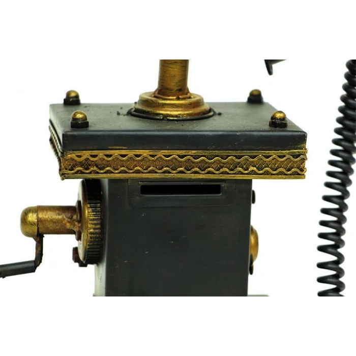 Dekoratif Metal Telefon Kumbaralı Kumbara Biblo Hediyelik