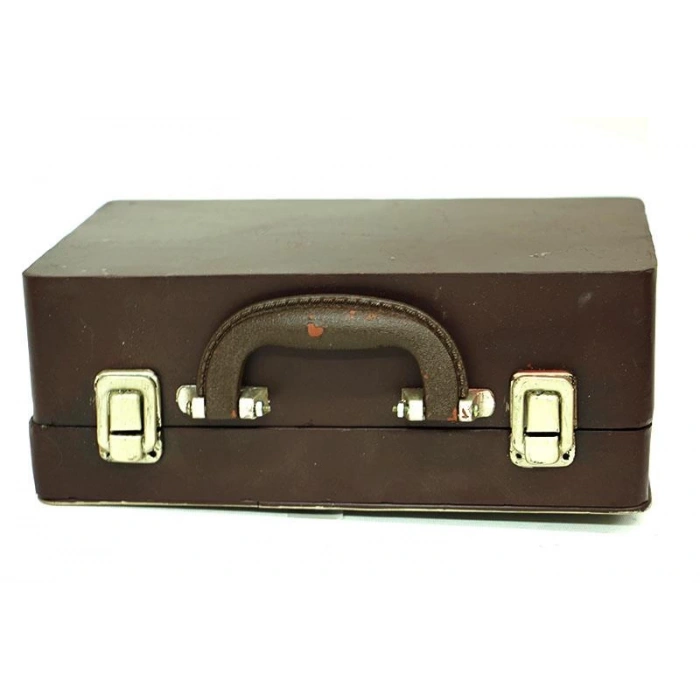 Dekoratif Metal Televizyon Bavul Vintage Biblo Hediyelik