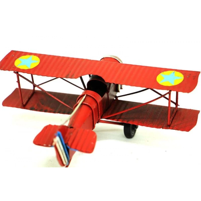 Dekoratif Metal Uçak Çift Kanatlı