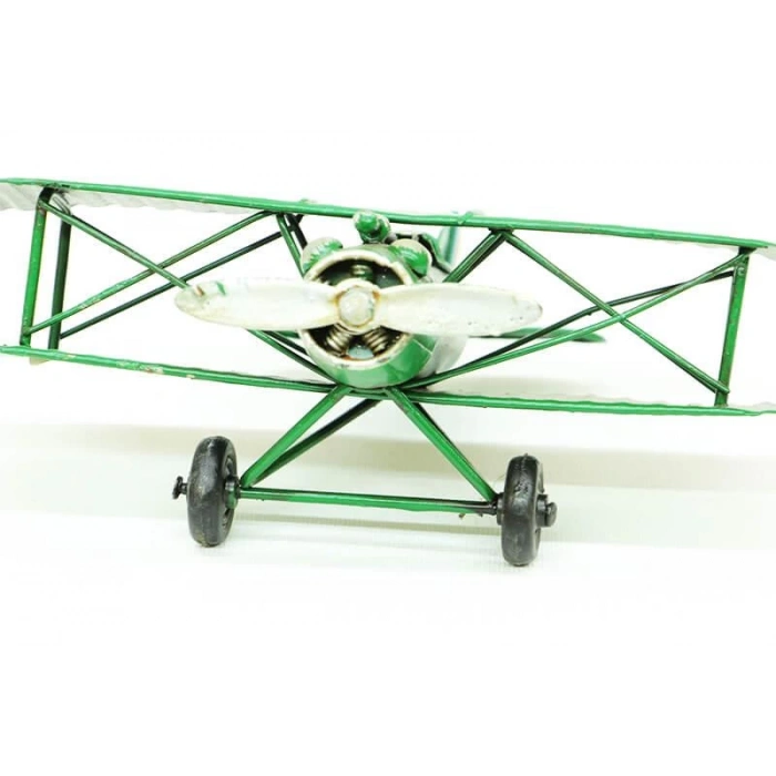 Dekoratif Metal Uçak Çift Kanatlı Dekoratif Biblo Hediyelik