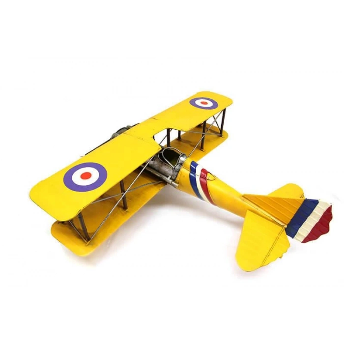 Dekoratif Metal Uçak Çift Kanatlı Dekoratif Hediyelik