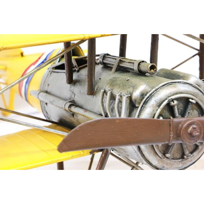 Dekoratif Metal Uçak Çift Kanatlı Dekoratif Hediyelik