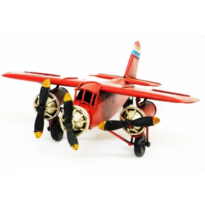 Dekoratif Metal Uçak Vintage Biblo Dekoratif Ev Ofis Hediyelik