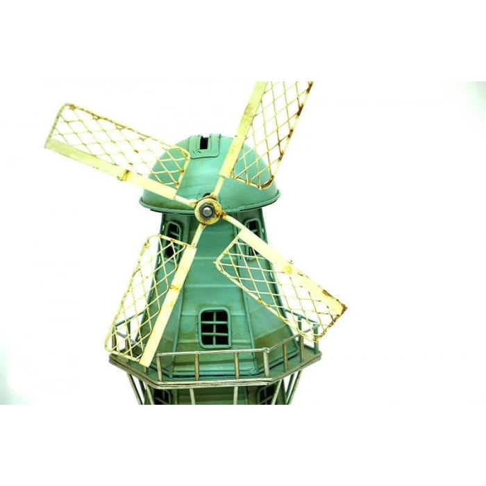 Dekoratif Metal Yel Değirmeni Kumbara Vintage Biblo Hediyelik