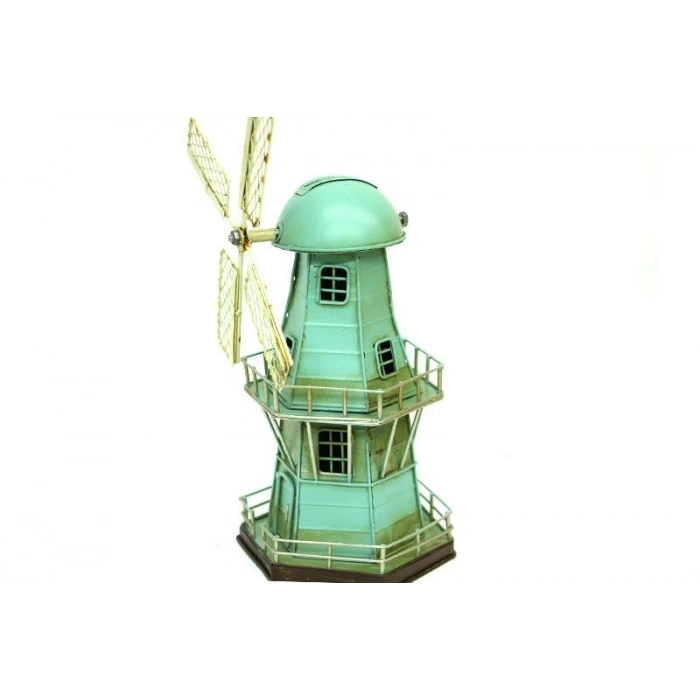 Dekoratif Metal Yel Değirmeni Kumbara Vintage Biblo Hediyelik