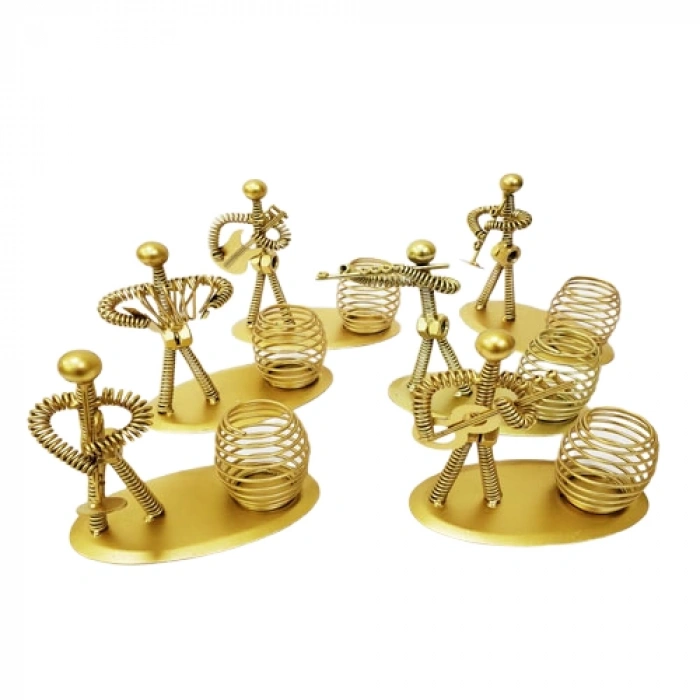 MDB Dekoratif Sarı Metal Adam Müzisyen Kalemlik