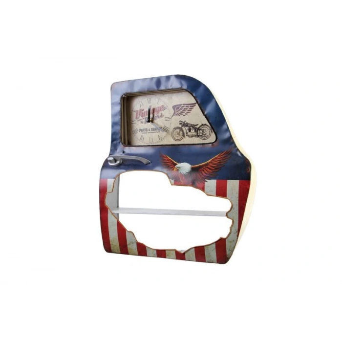 Dekoratif Usa Temalı Mavi Araba Kapısı Araba Kapısı Duvar Rafı