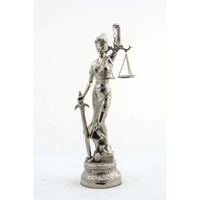 Dekoratif Zamak Adalet Terazisi Heykel Biblo 48 Cm Biblo