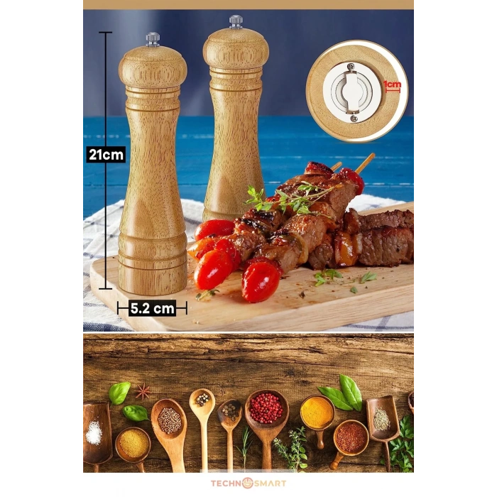 Doğal Ahşap Değirmen Karabiber Tuz Kahve Baharat Öğütücü Manuel El Değirmeni
