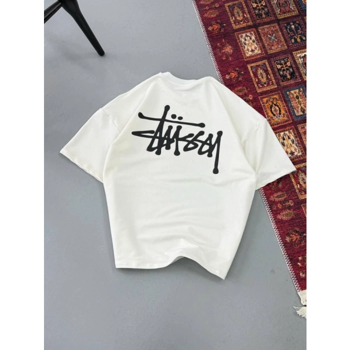 MDB Erkek Baskılı Oversize Tshirt  Beyaz