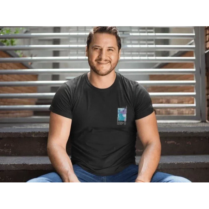 MDB Erkek Bisiklet Yaka Baskılı Oversize Thirt  iyah