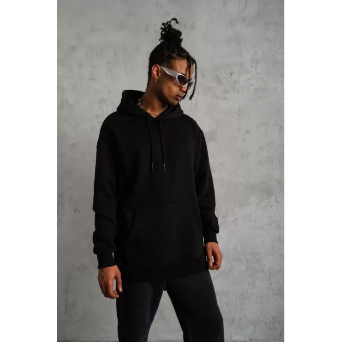 MDB Erkek Düz Kapüşonlu weat  iyah