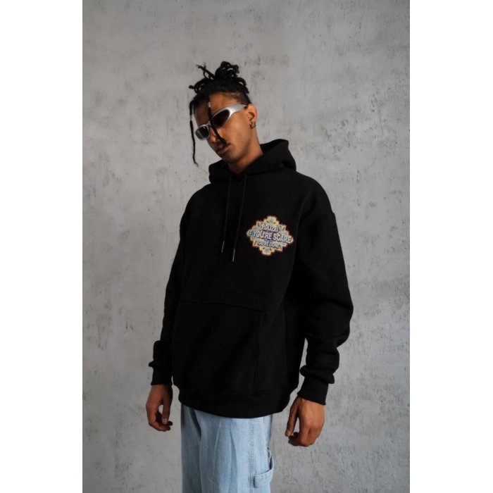 MDB Erkek Kilim Desen Kapüşonlu  iyah