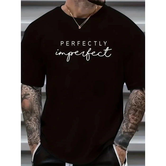 MDB Erkekler Için PERFECTY Günlük Tişört   iyah