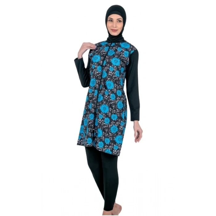 MDB Fantasy 3121 Bayan Desenli Tesettür Mayo