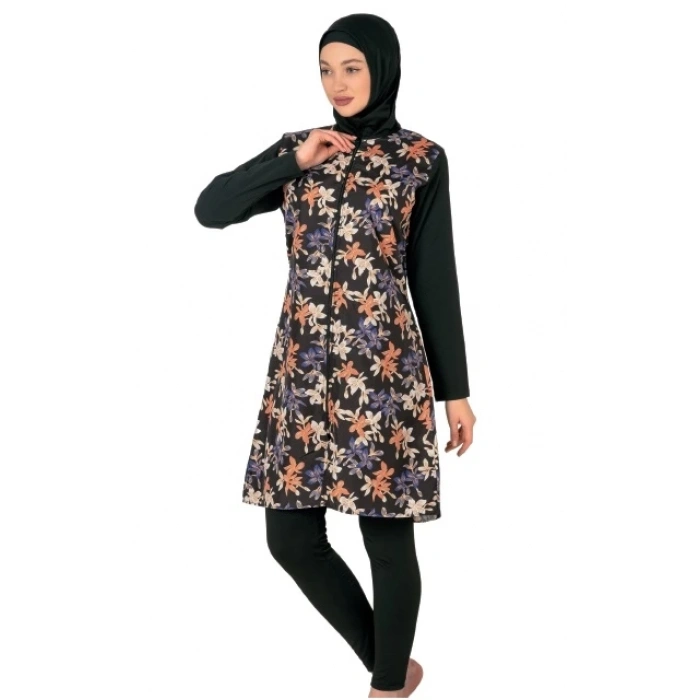 MDB Fantasy 3442 Bayan Desenli Tesettür Mayo