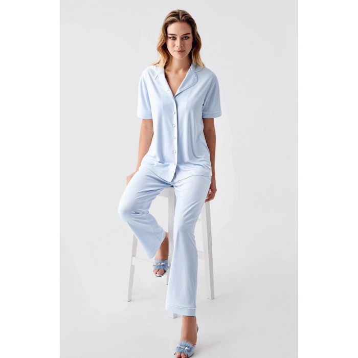 MDB Freshness 324 Kadın 4Lü Sabahlıklı Şorlu Pijama Takımı