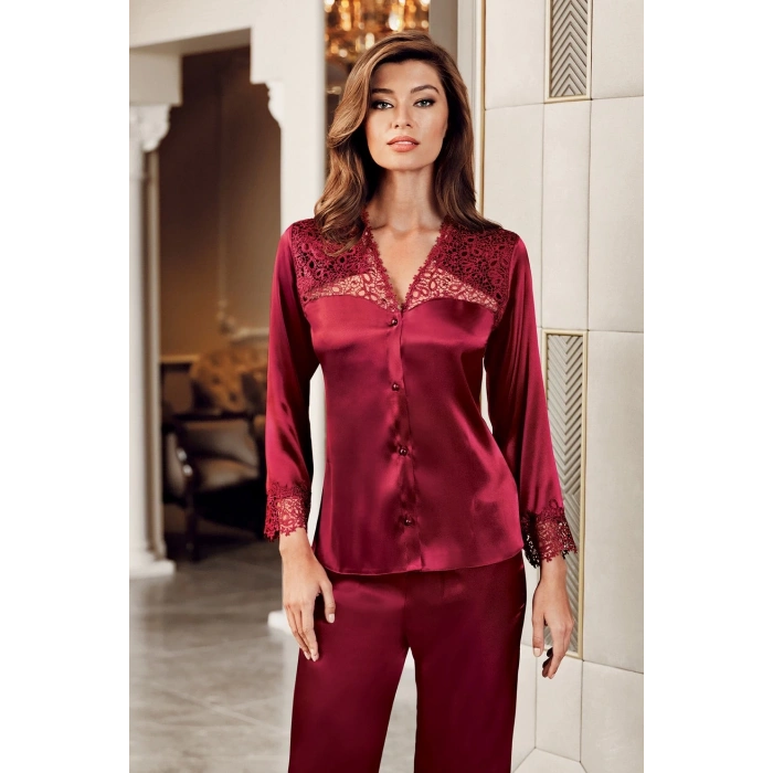 MDB Freshness 9600-PT Saten Dantel Detay Pijama Takım