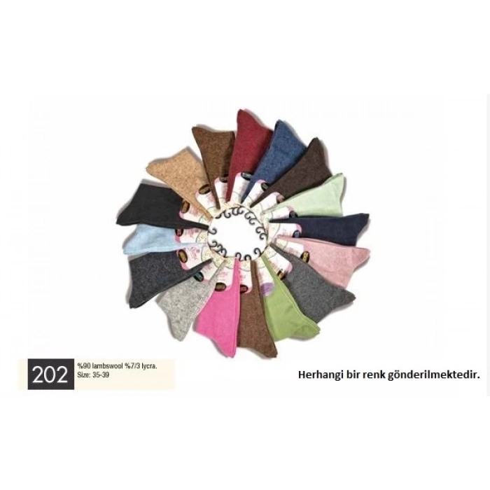 MDB Gama 202 Kadın Düz Model Yün Soket Çorap