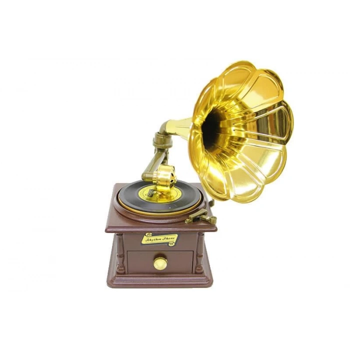 Gramofon Müzik Kutusu Kurmalı Dekoratif Ev Ofis Hediyelik