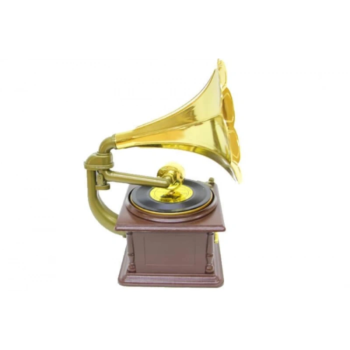 Gramofon Müzik Kutusu Kurmalı Dekoratif Ev Ofis Hediyelik